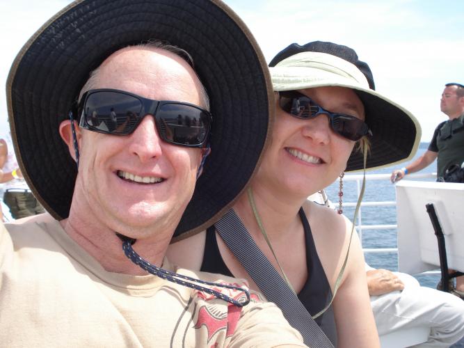 Greg and Cheryl on the Panama Canal